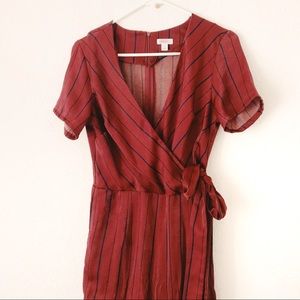 Target Wine Striped Jumpsuit